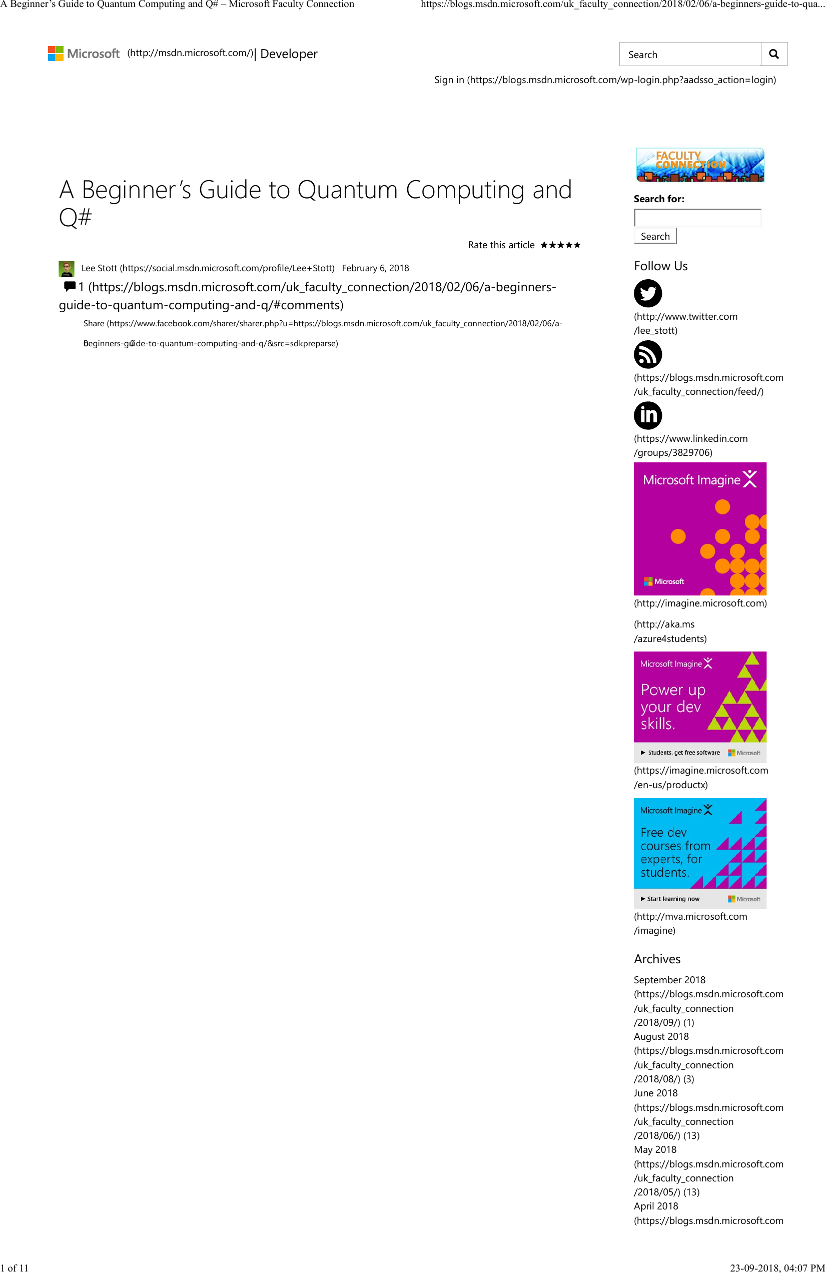 A Beginnera Zs Guide To Quantum Computing And Q A ﬁ Microsoft Faculty Connection Beginner S