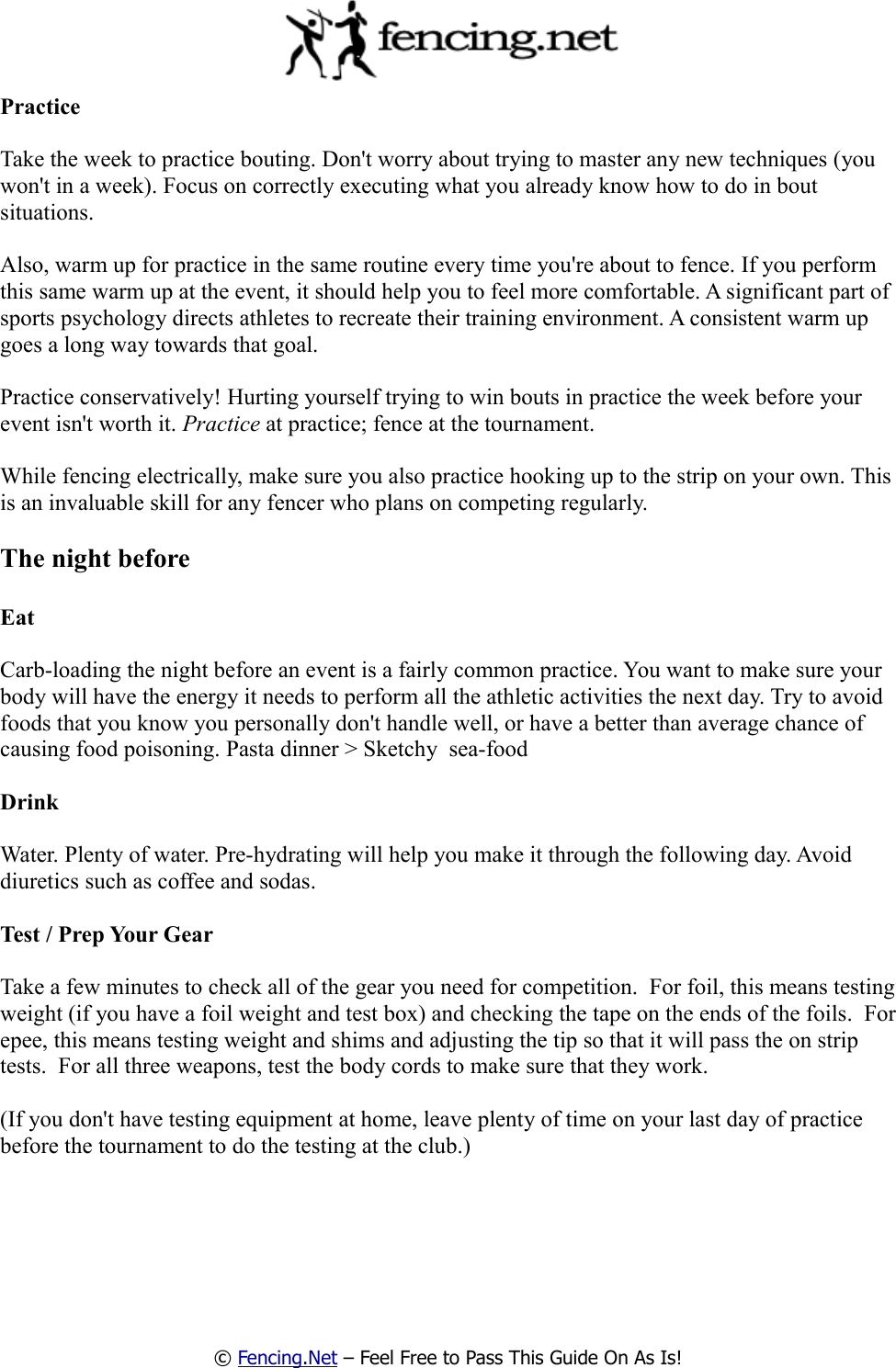 Page 3 of 10 - A Beginner's Guide To Their First Fencing Tournament