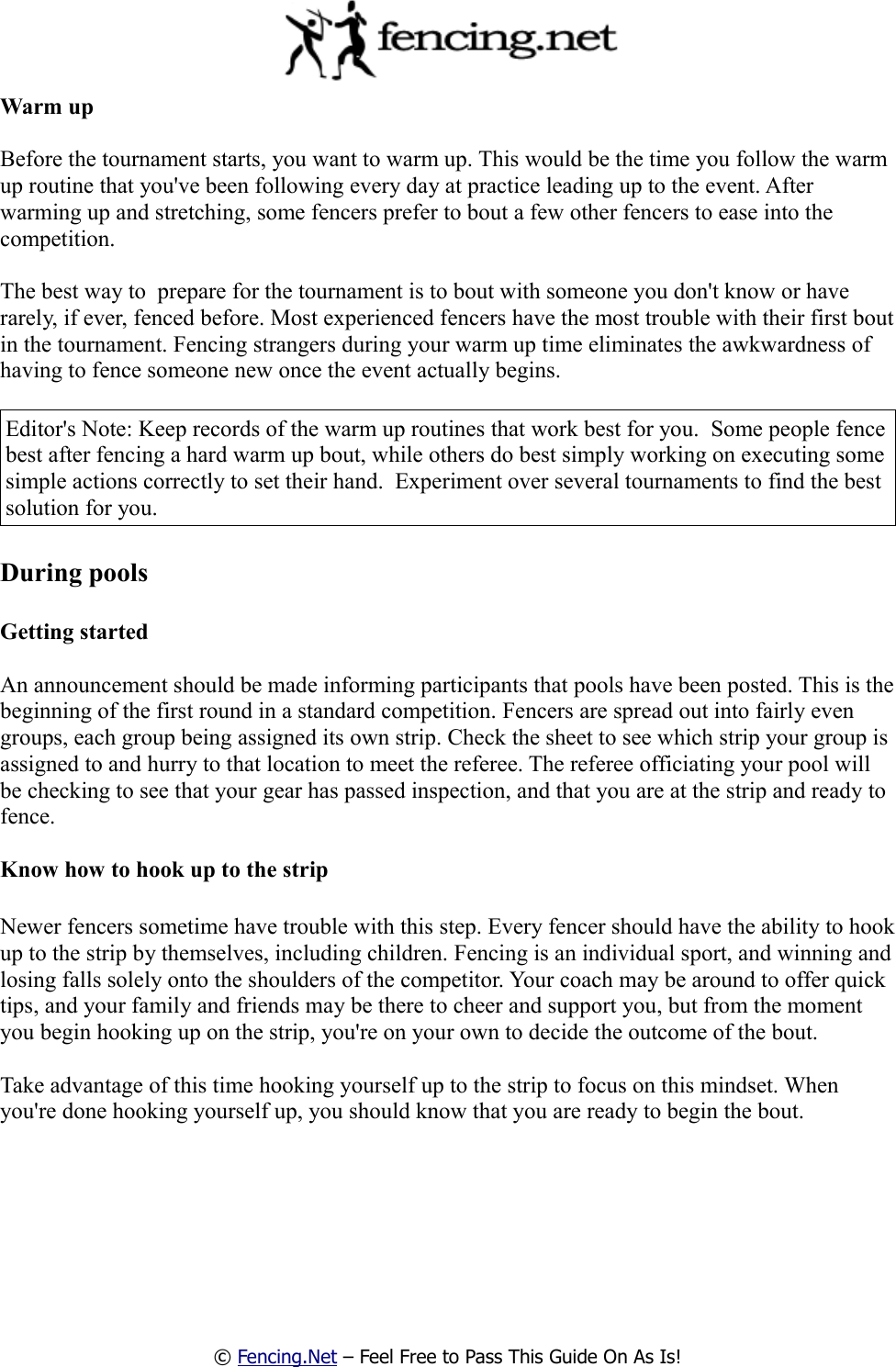Page 5 of 10 - A Beginner's Guide To Their First Fencing Tournament