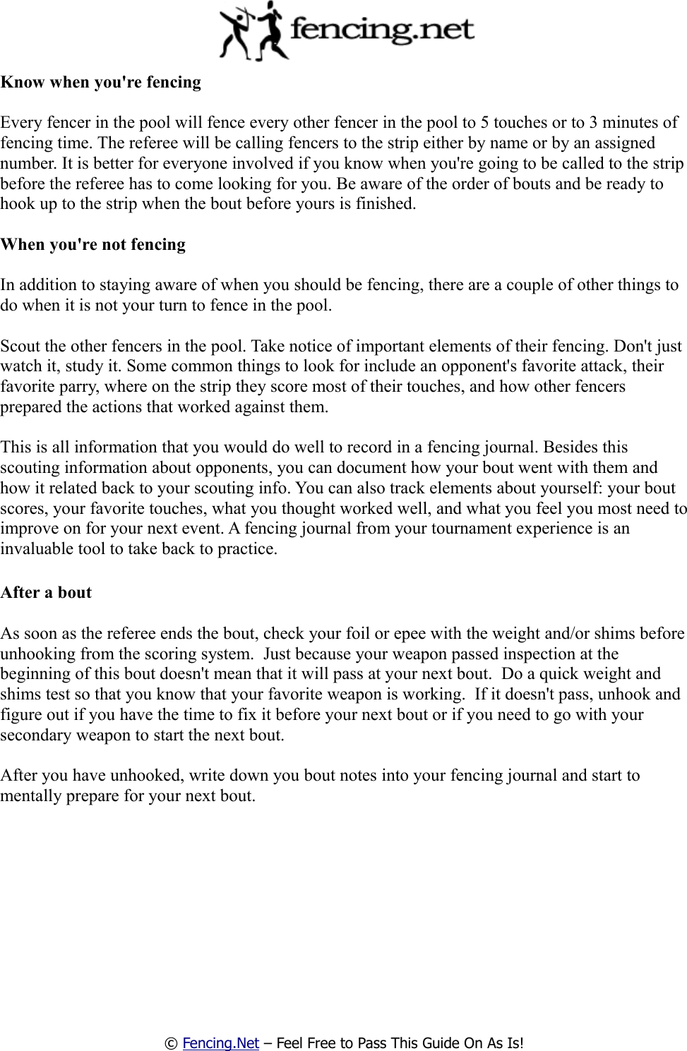 Page 6 of 10 - A Beginner's Guide To Their First Fencing Tournament