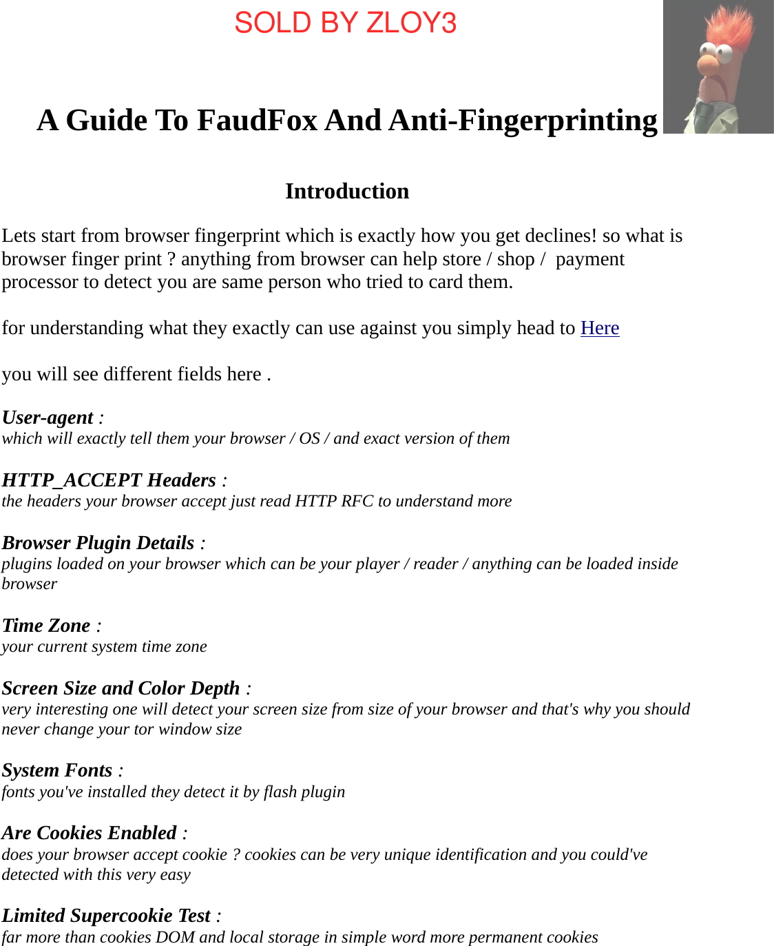 Page 1 of 4 - A Guide To Faud Fox And Anti-Fingerprinting