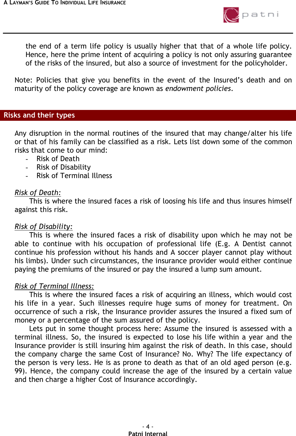 Page 4 of 11 - 45ADE867-21EA-28BEF3 A Laymans Guide To Individual Life-Insurance