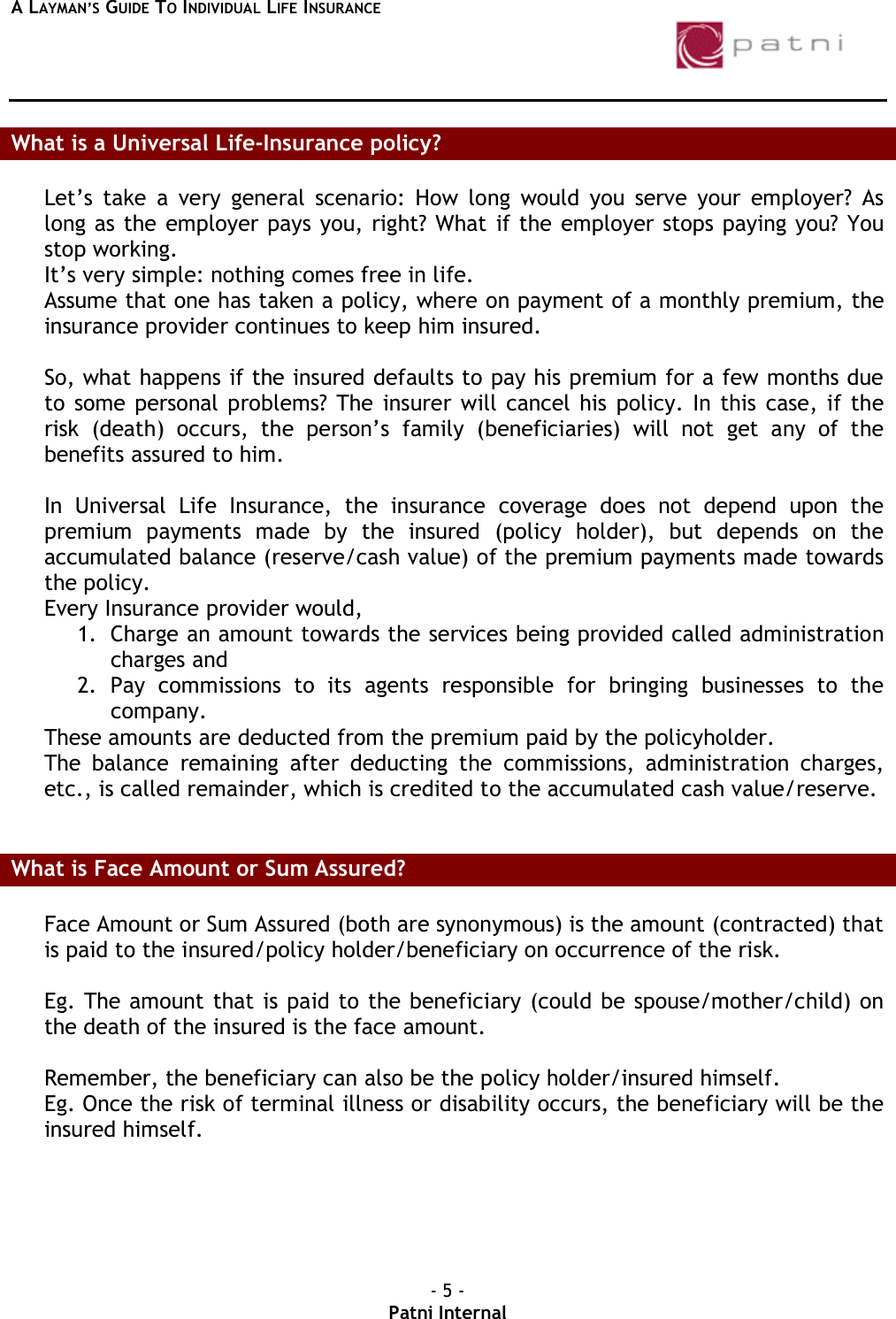Page 5 of 11 - 45ADE867-21EA-28BEF3 A Laymans Guide To Individual Life-Insurance