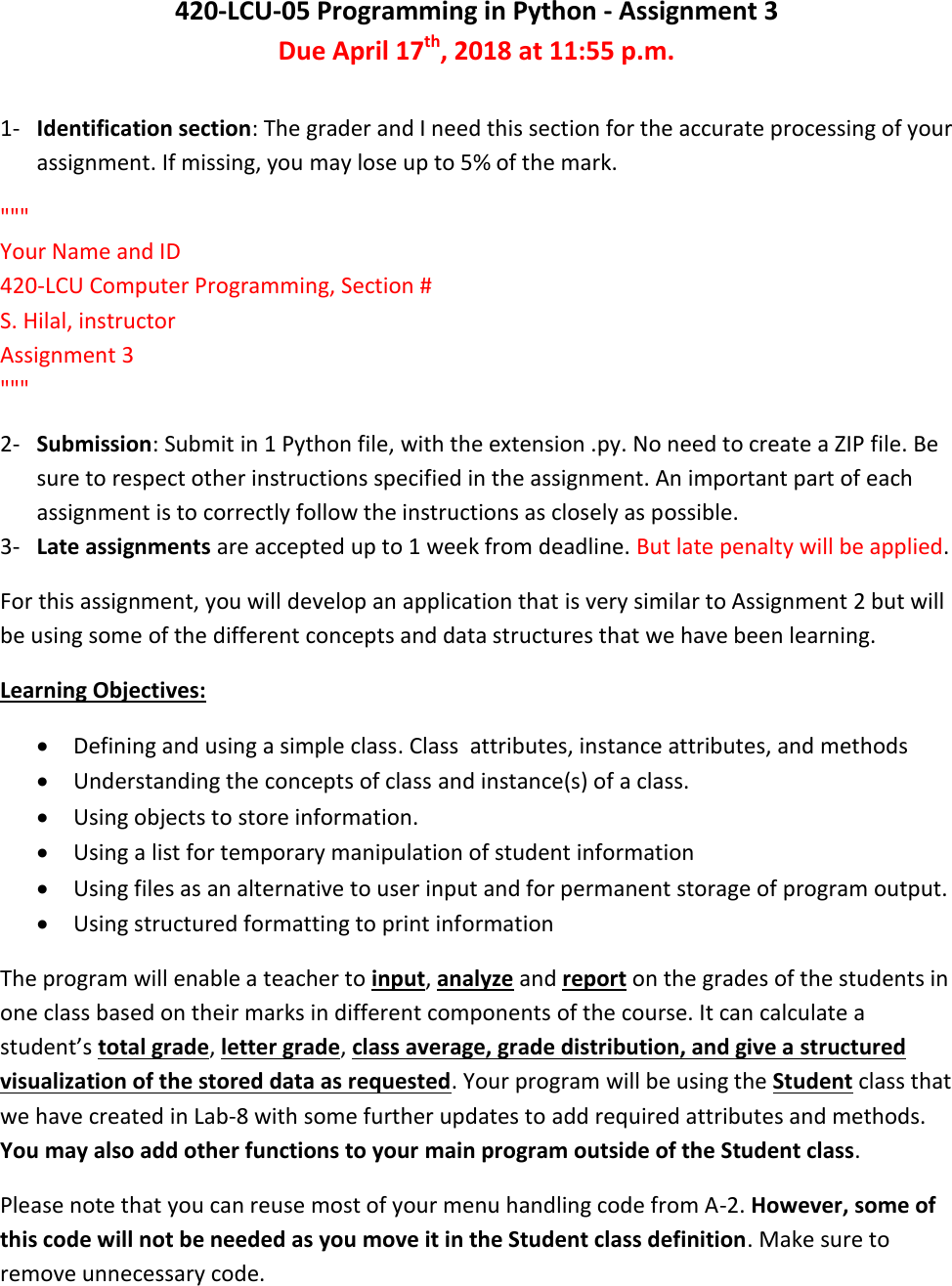 Page 1 of 3 - A-3 Instructions