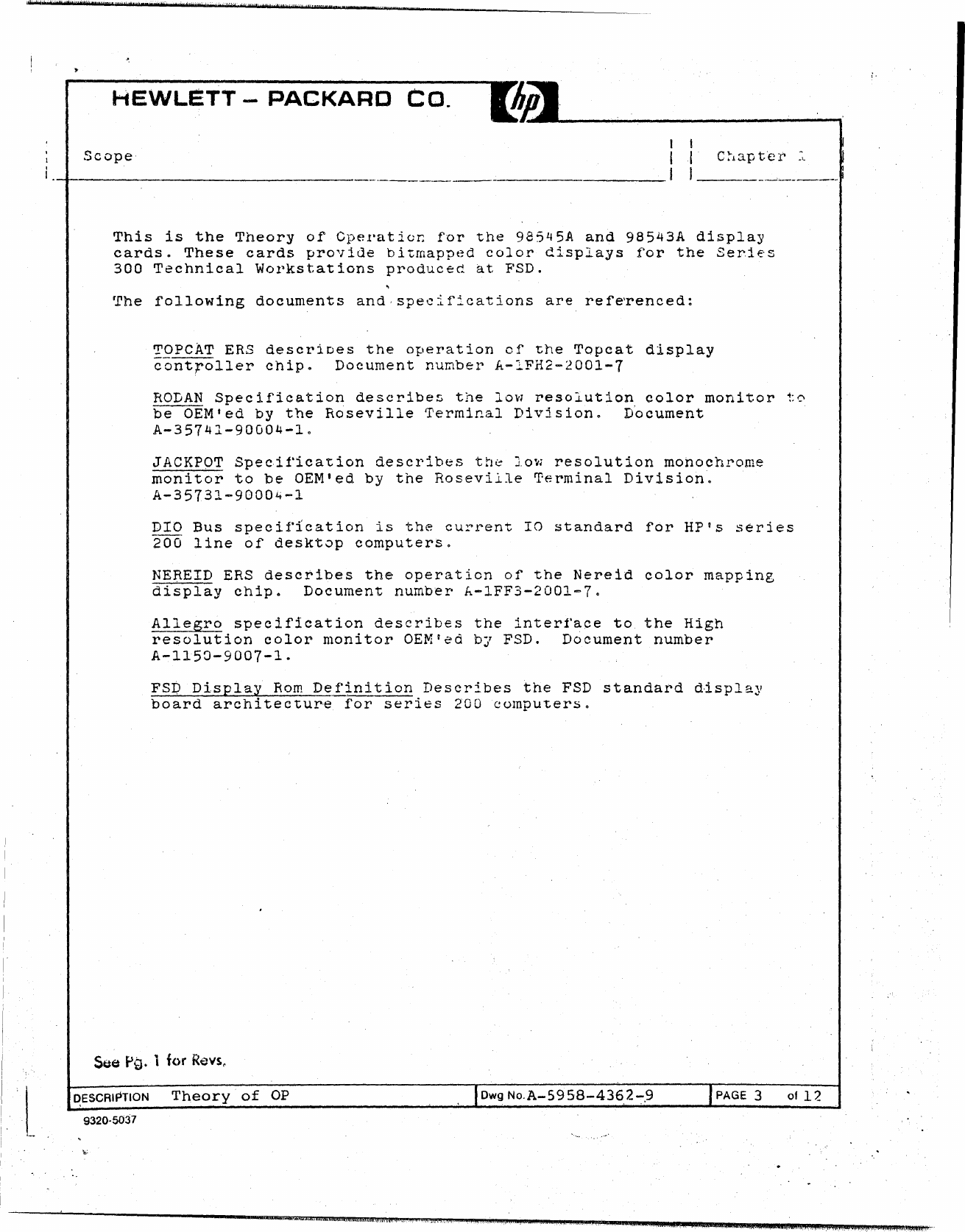 Page 3 of 12 - A-5958-4362-9_Series_300_Display_Color_Card_Theory_of_Operation_Oct85 A-5958-4362-9 Series 300 Display Color Card Theory Of Operation Oct85