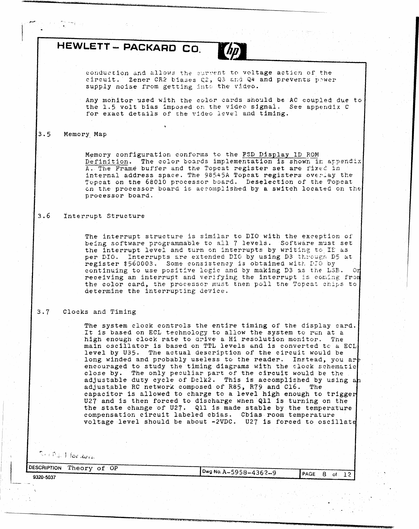 Page 8 of 12 - A-5958-4362-9_Series_300_Display_Color_Card_Theory_of_Operation_Oct85 A-5958-4362-9 Series 300 Display Color Card Theory Of Operation Oct85