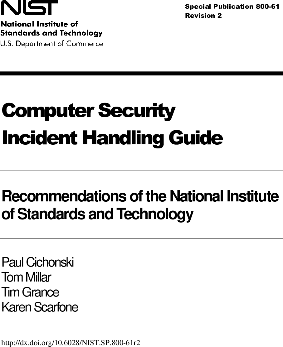 Computer Security Incident Handling Guide A 8 Nist 800 61r2 2012