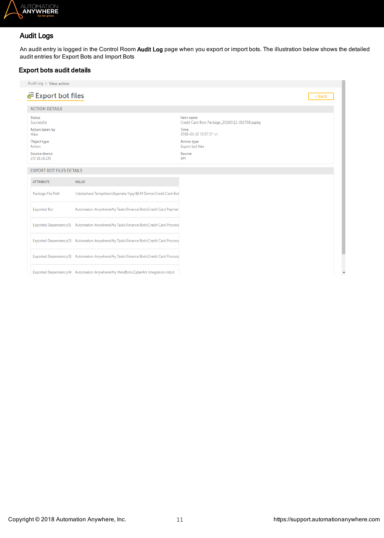 Page 11 of 12 - Automation Anywhere Enterprise Control Room APIs AAE 11 LTS CR API Guide