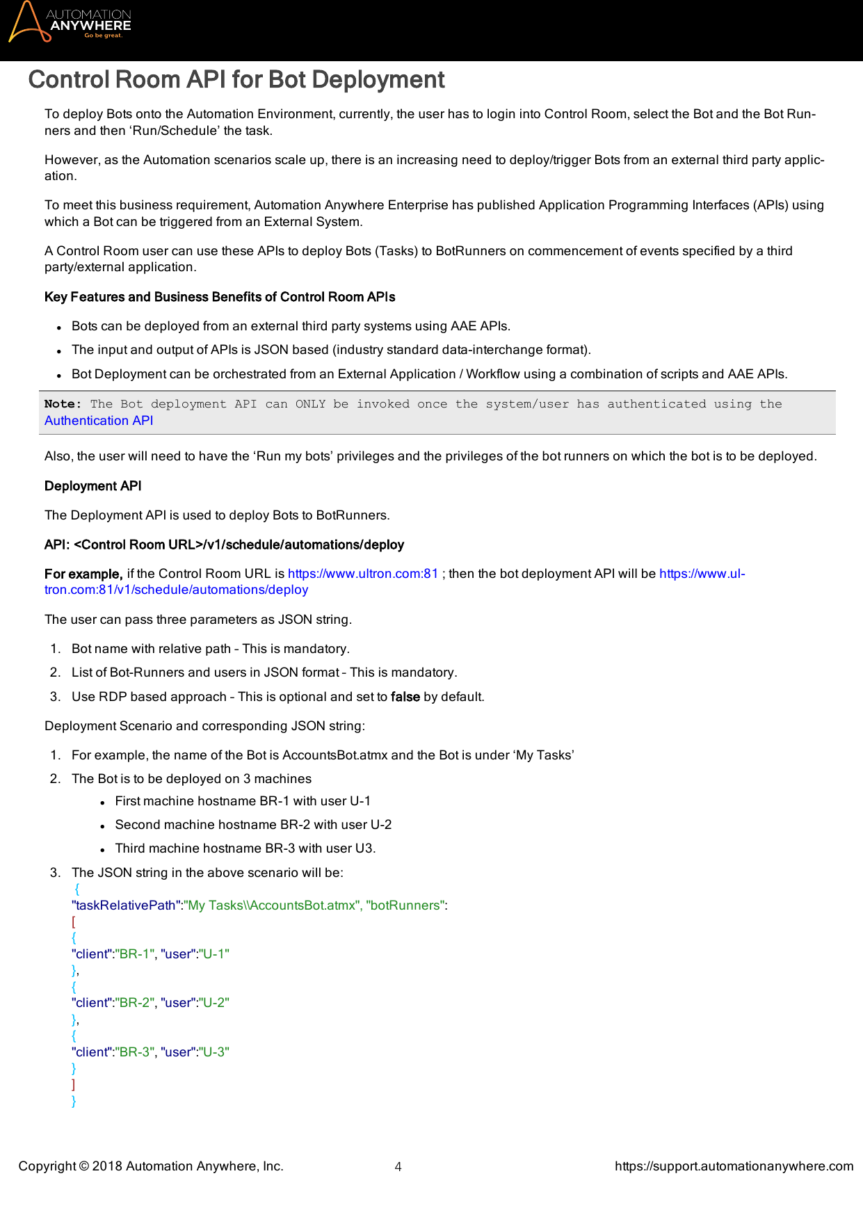 Page 4 of 12 - Automation Anywhere Enterprise Control Room APIs AAE 11 LTS CR API Guide