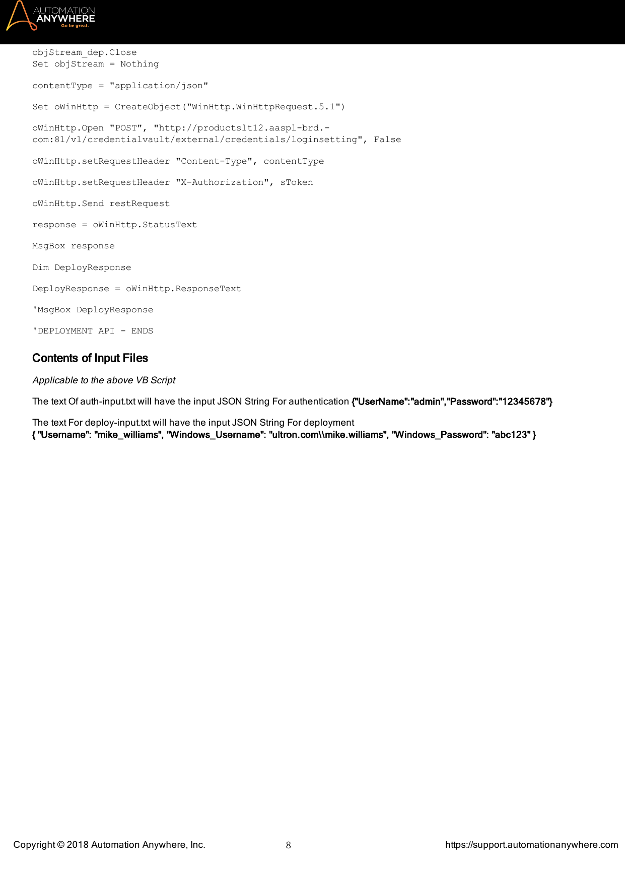 Page 8 of 12 - Automation Anywhere Enterprise Control Room APIs AAE 11 LTS CR API Guide