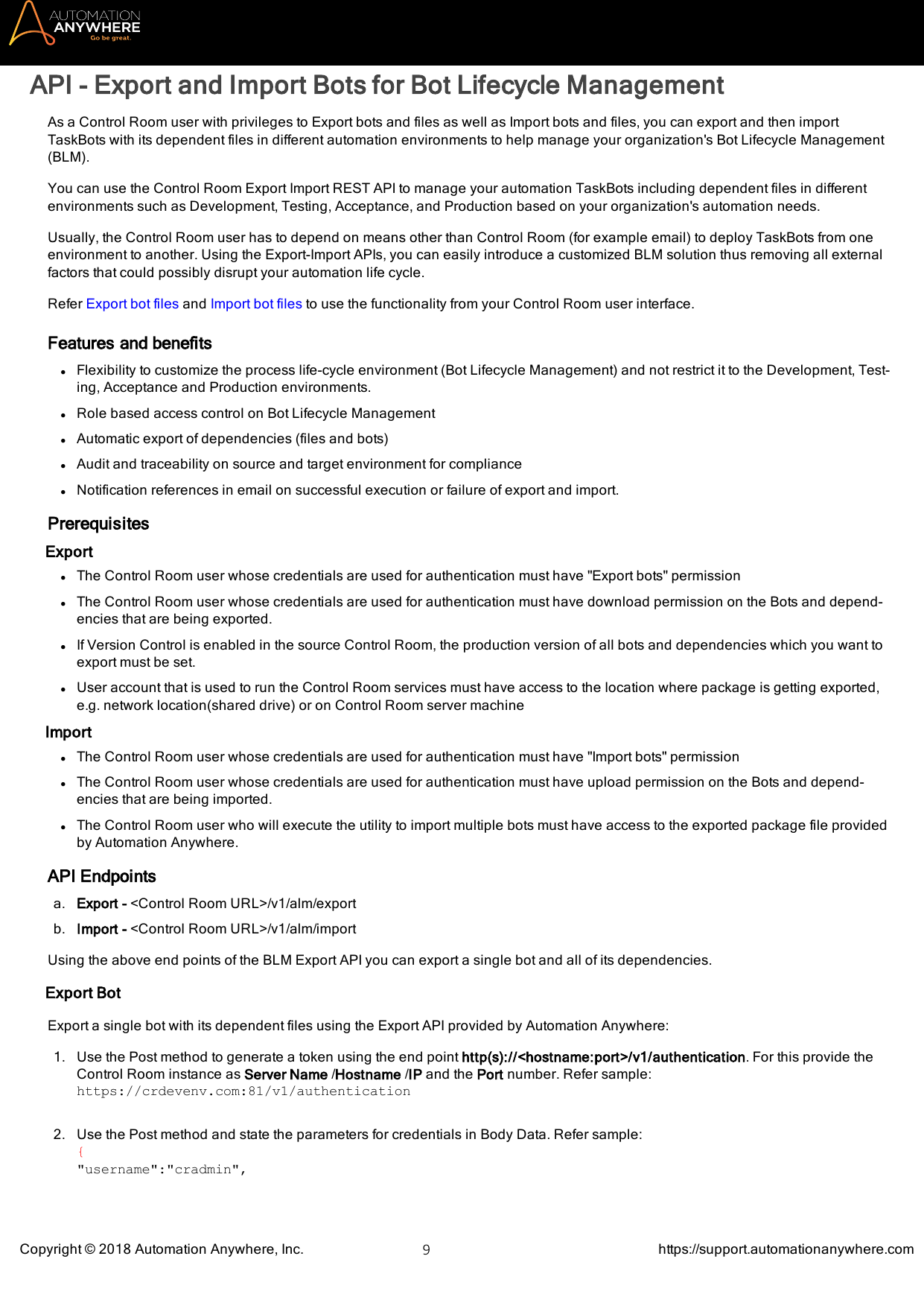 Page 9 of 12 - Automation Anywhere Enterprise Control Room APIs AAE 11 LTS CR API Guide
