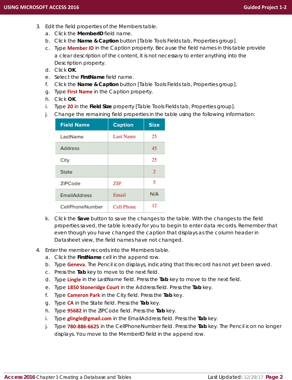 Page 2 of 6 - Access 2016 In Practice Guided Project 1-2 Instructions AC2016-Guided Project-1-2-instructions