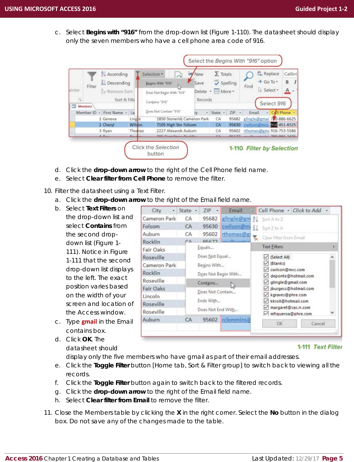 Page 5 of 6 - Access 2016 In Practice Guided Project 1-2 Instructions AC2016-Guided Project-1-2-instructions