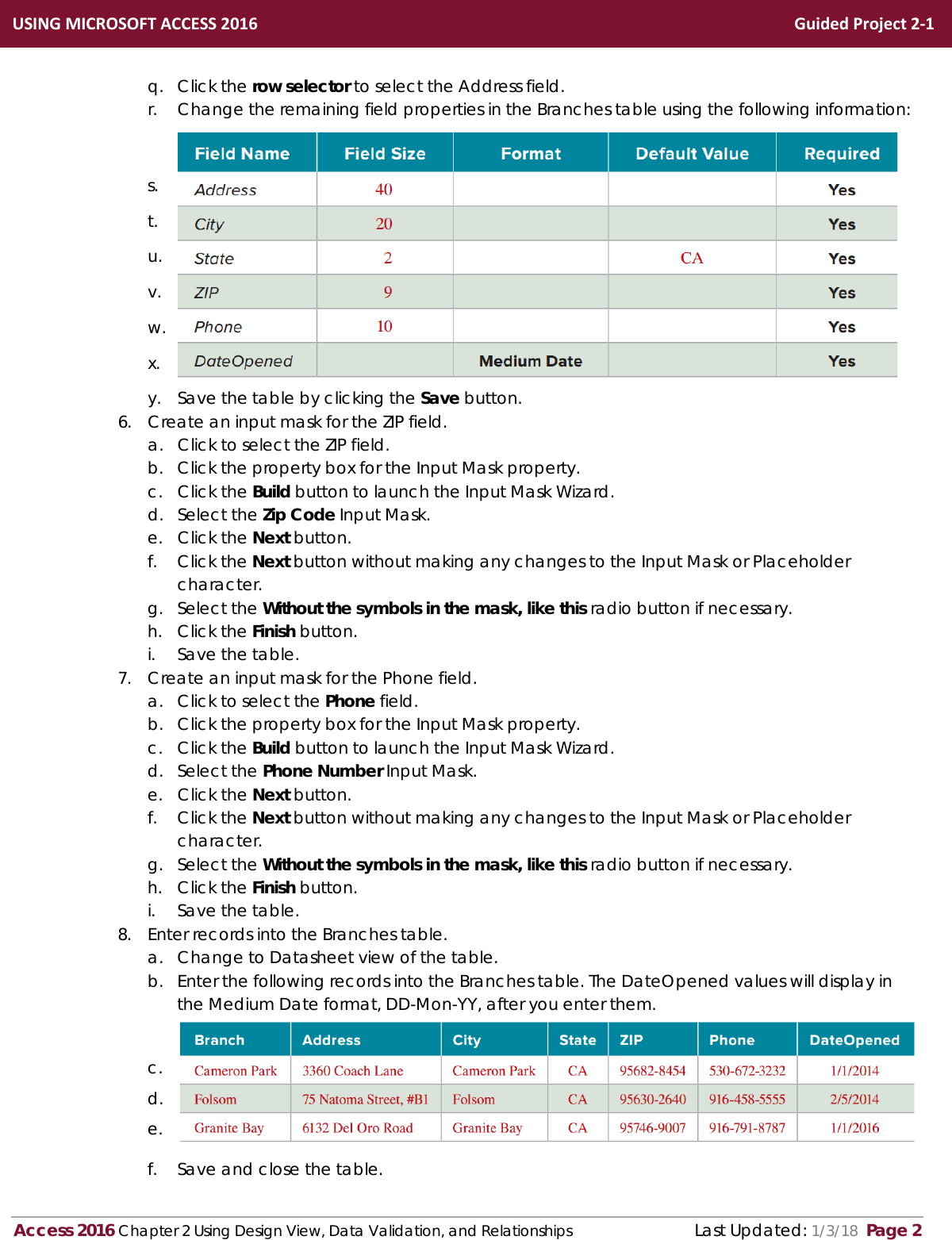 Page 2 of 4 - Access 2016 In Practice Guided Project 2-1 Instructions AC2016-Guided Project-2-1-instructions