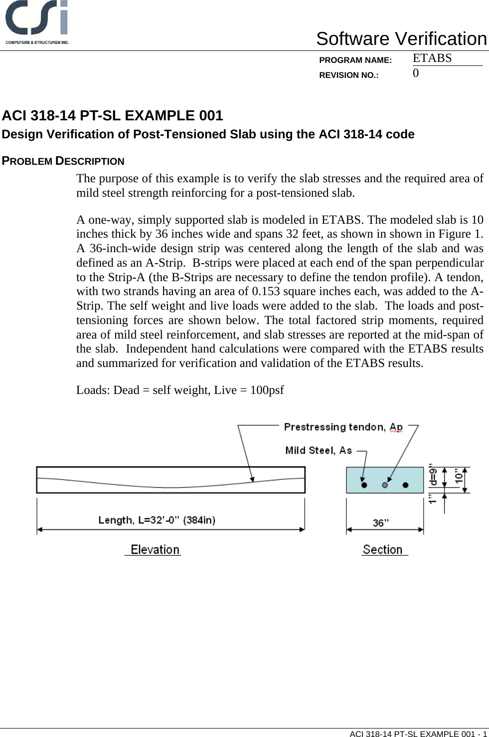 Page 1 of 7 - ACI 318-14 PT-SL Example 001