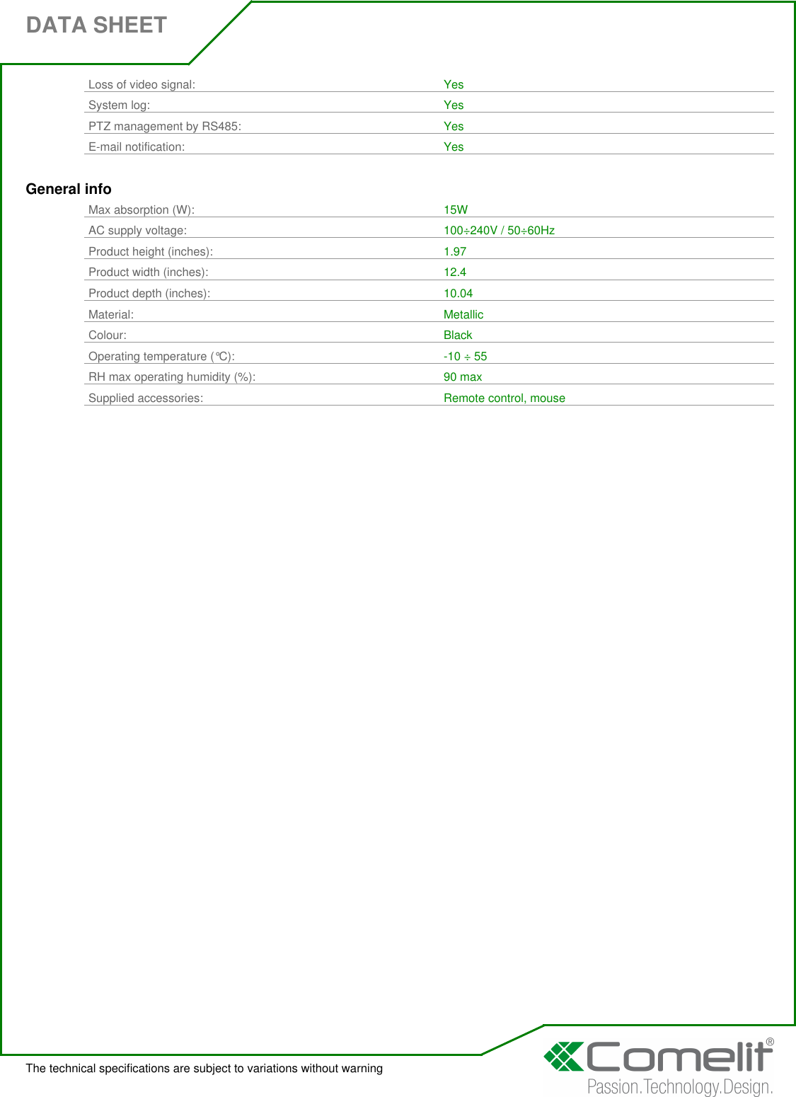 AHDVR083A Data Sheet