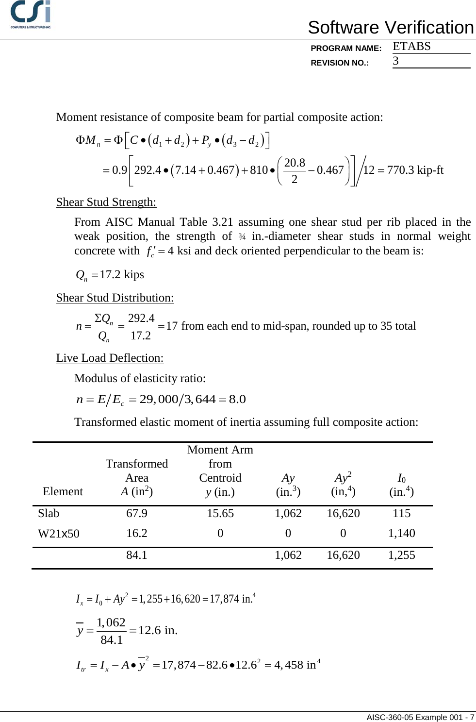 Page 7 of 8 - Contents AISC-360-05 Example 001