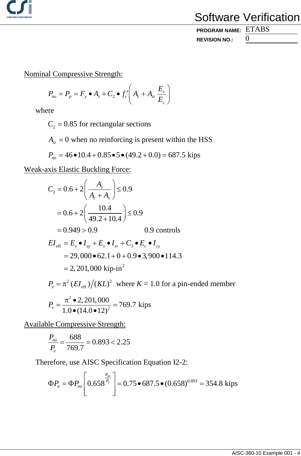 Page 4 of 4 - Contents AISC-360-10 Example 001