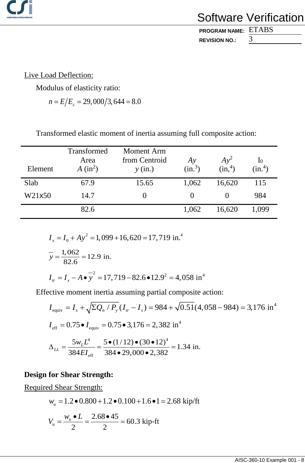 Page 8 of 9 - Contents AISC-360-10 Example 001