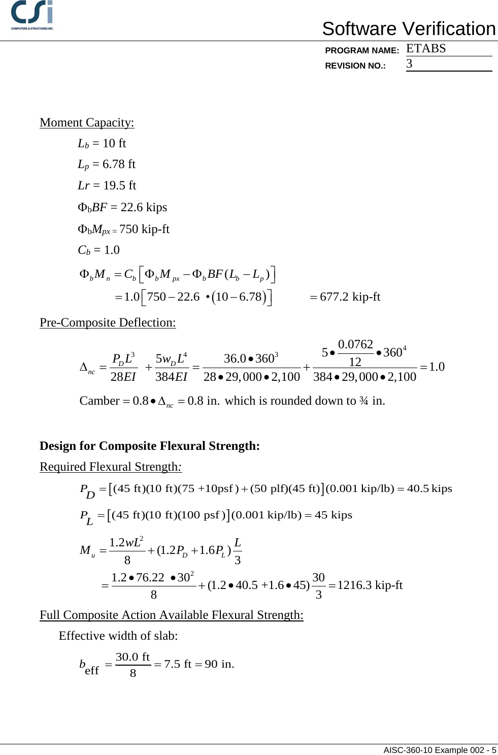 Page 5 of 8 - Contents AISC-360-10 Example 002