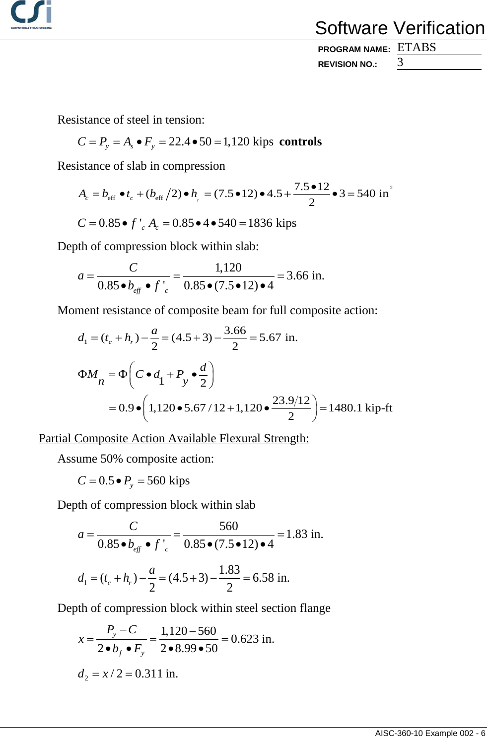 Page 6 of 8 - Contents AISC-360-10 Example 002