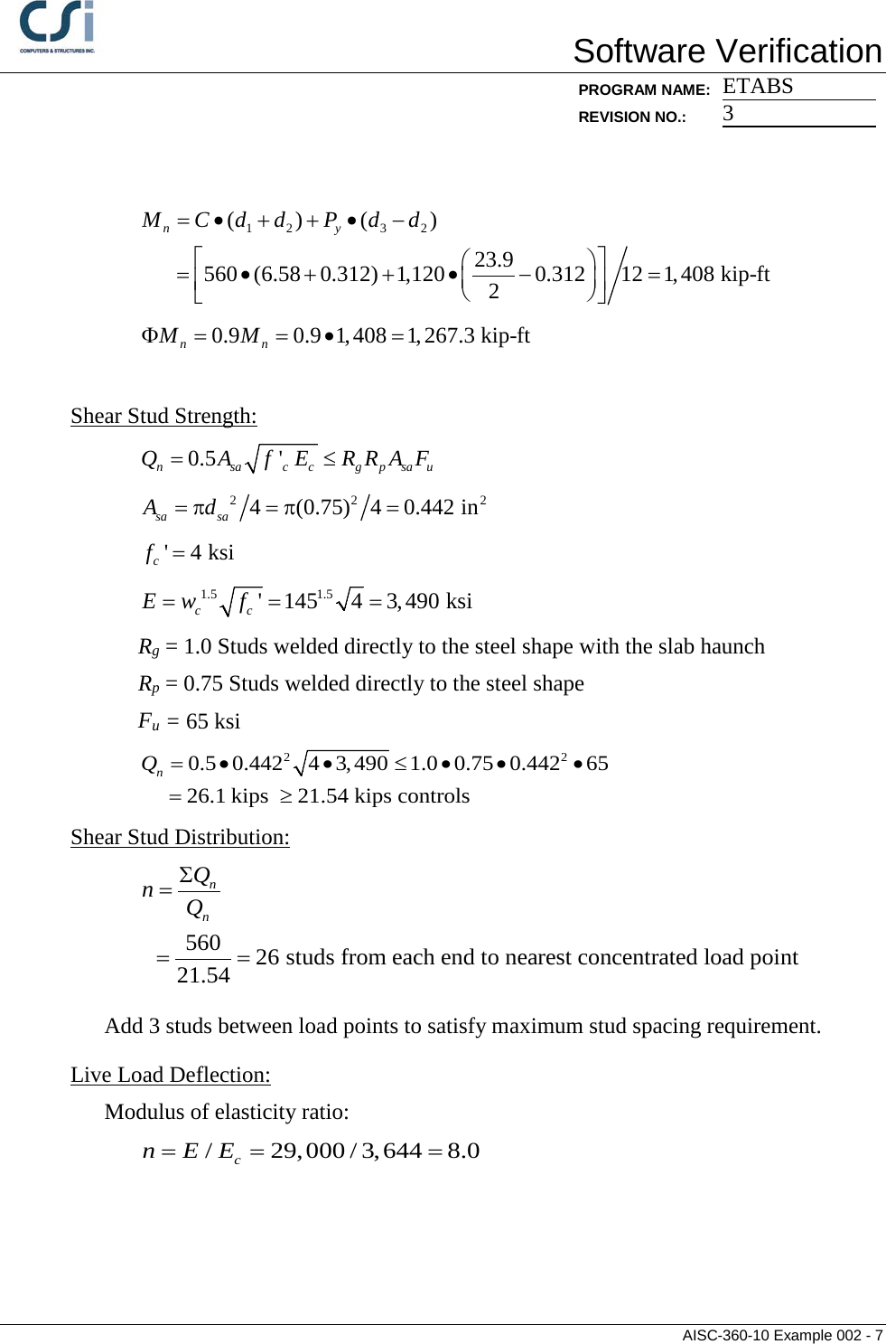 Page 7 of 8 - Contents AISC-360-10 Example 002