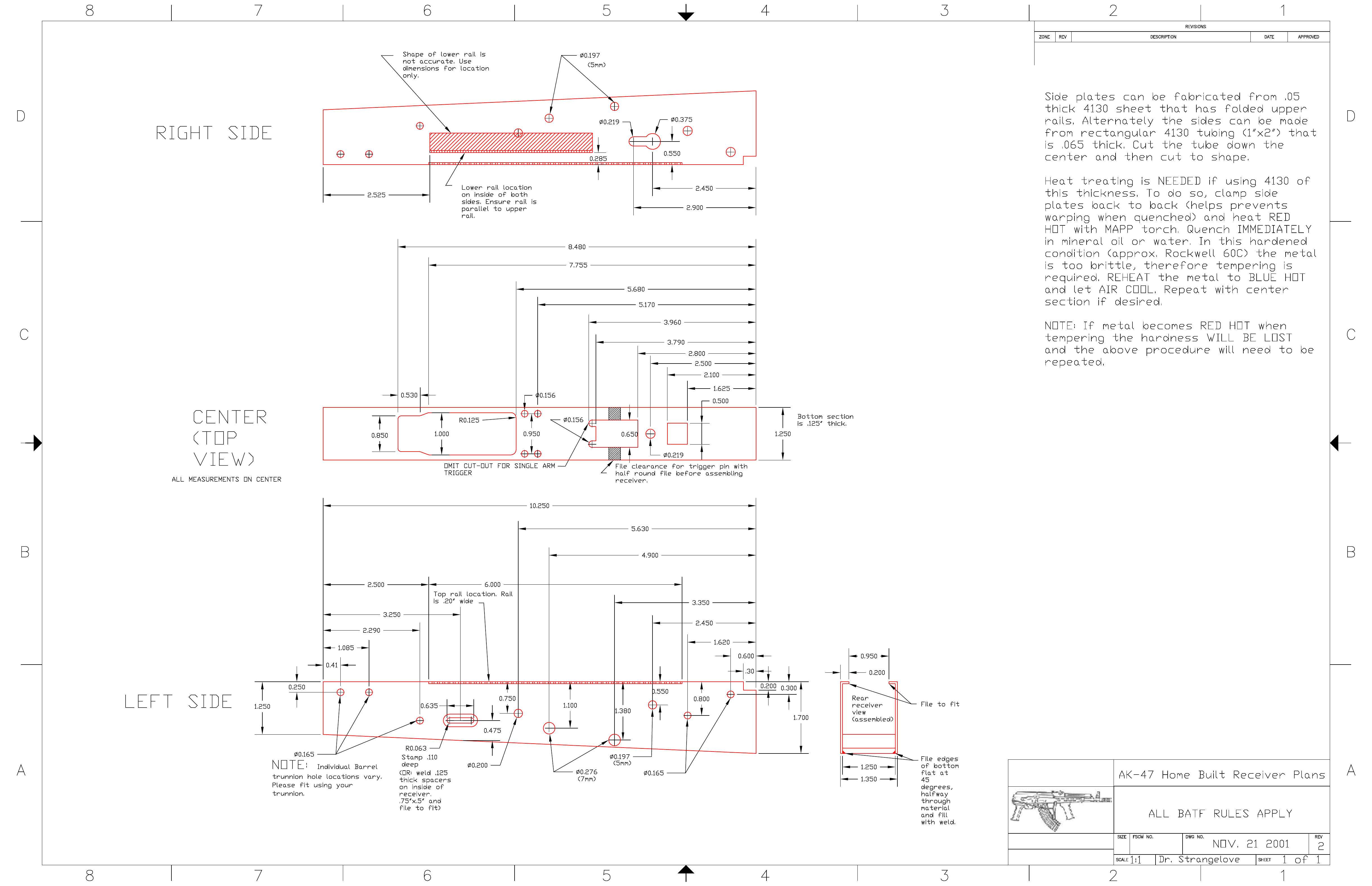 Ak 47 Receiver Drilling Template