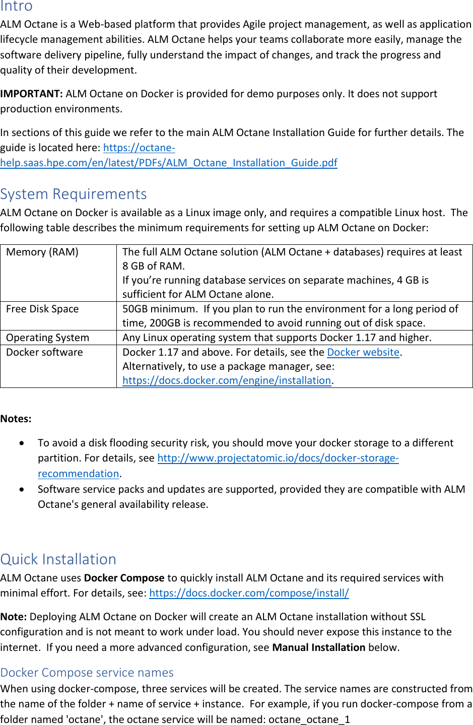 Page 2 of 8 - ALM OCtane Docker Installation Guide