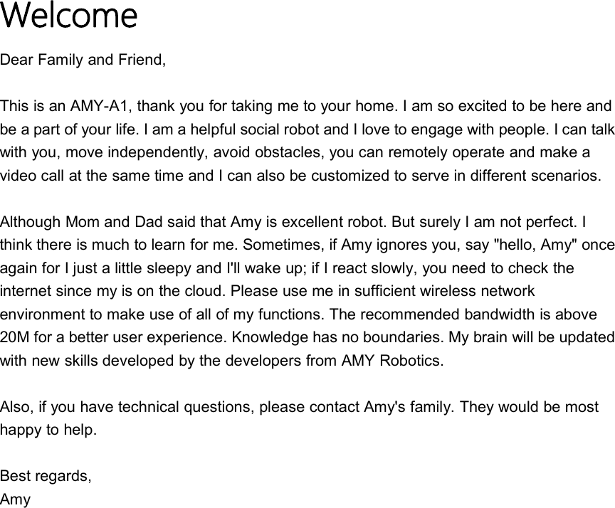 Page 2 of 11 - AMY-A1-User Manual-V190320