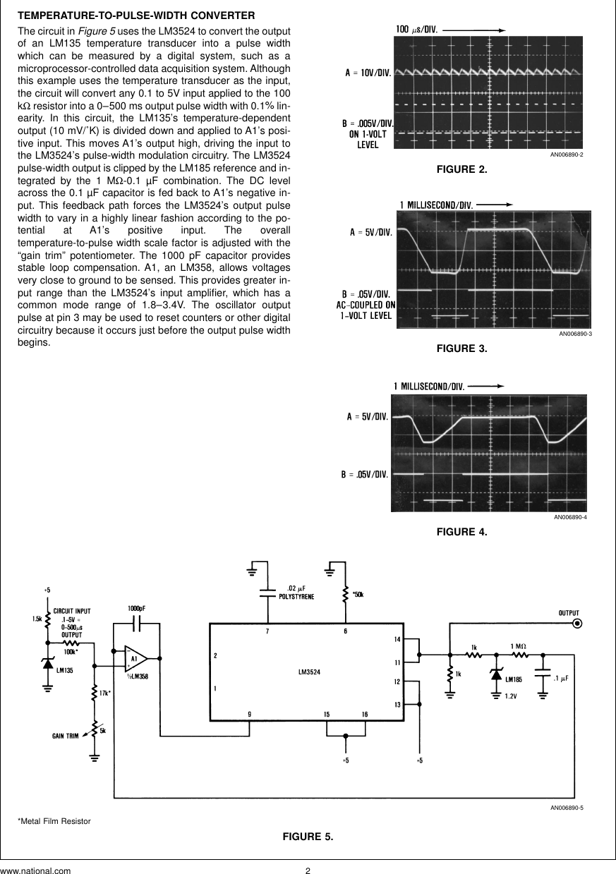 Page 2 of 6 - Application Note 292 Applications Of The LM3524 Pulse-Width-Modulator AN-0292
