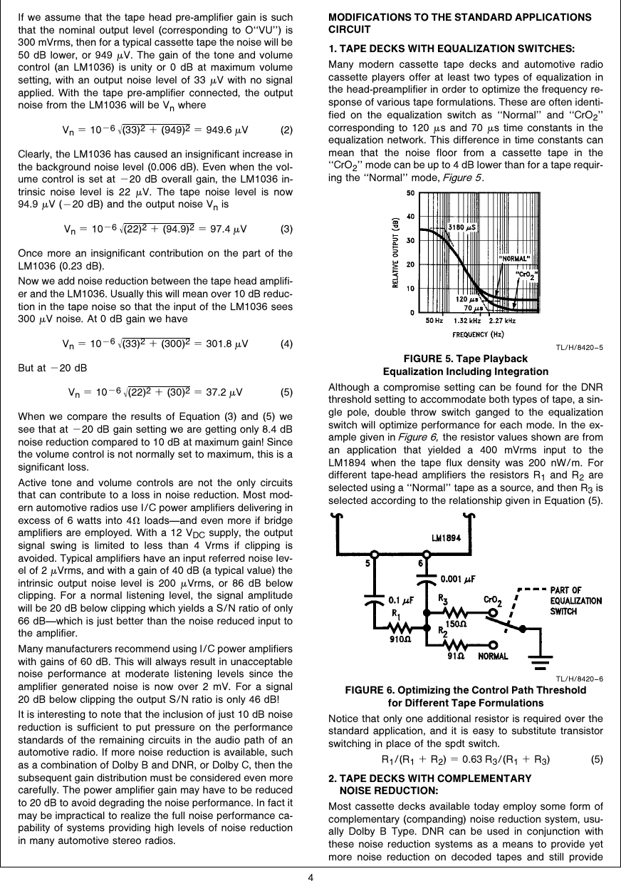 Page 4 of 10 - AN390 DNR - Applications Of The LM1894 AN-0390