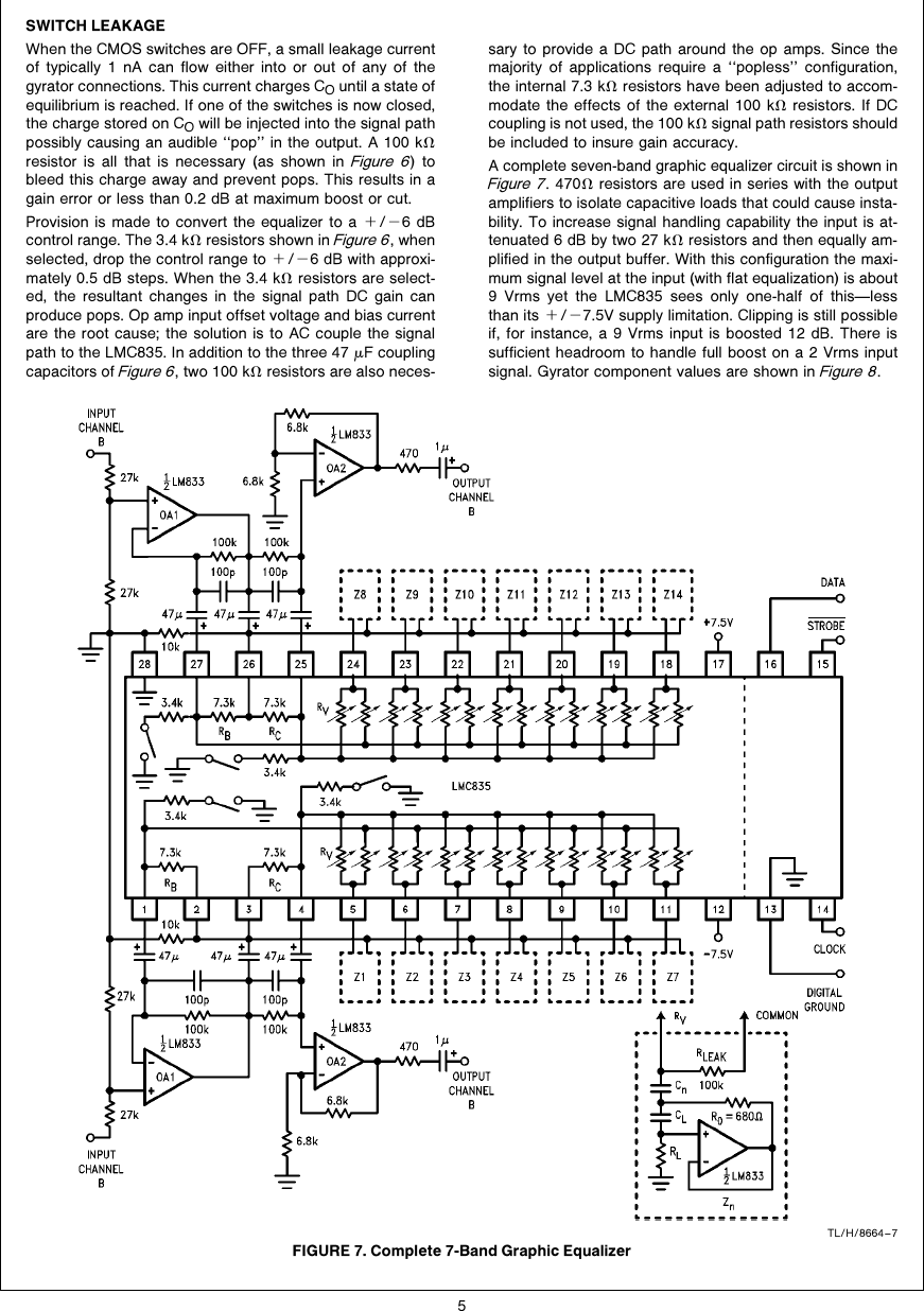 Designing With The LMC835 Digital Controlled Graphic Equalizer AN 0435