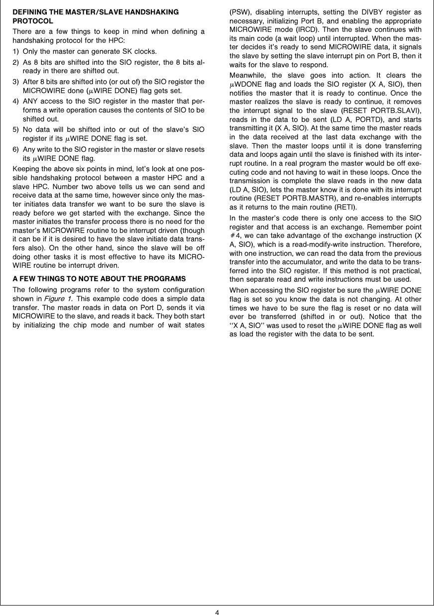Page 4 of 8 - HPC MICROWIRE/PLUS Master-Slave Handshaking Protocol AN-0474