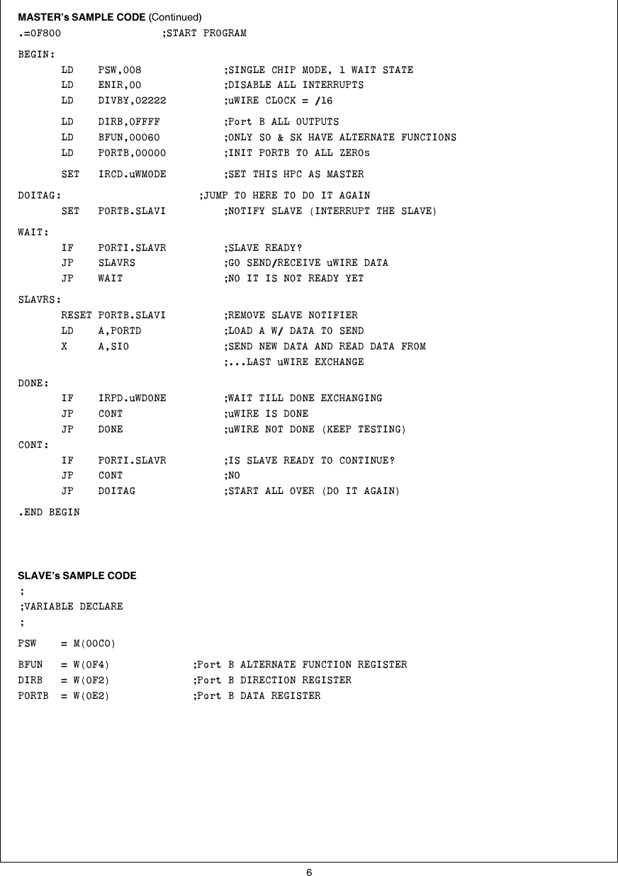 Page 6 of 8 - HPC MICROWIRE/PLUS Master-Slave Handshaking Protocol AN-0474