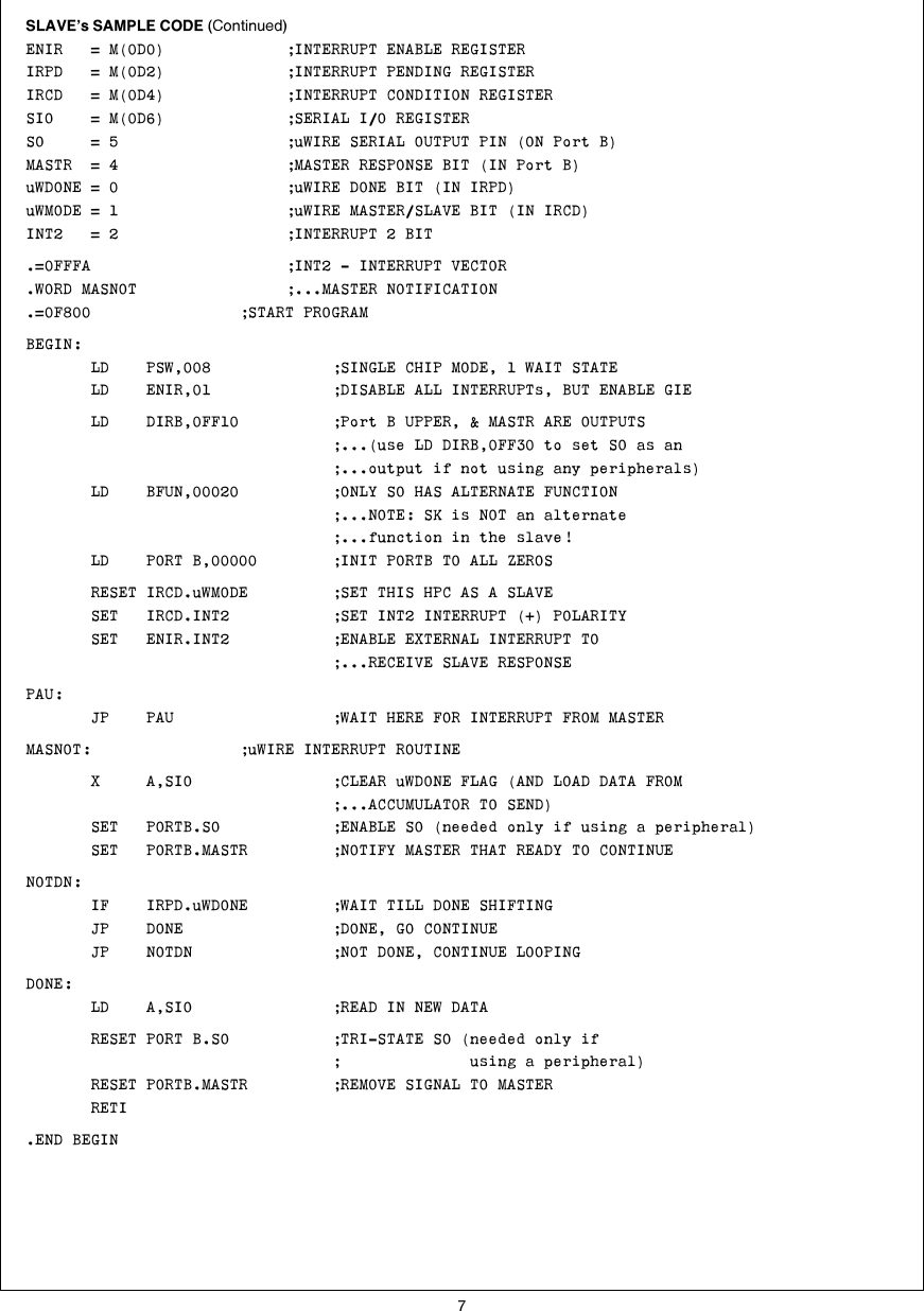 Page 7 of 8 - HPC MICROWIRE/PLUS Master-Slave Handshaking Protocol AN-0474