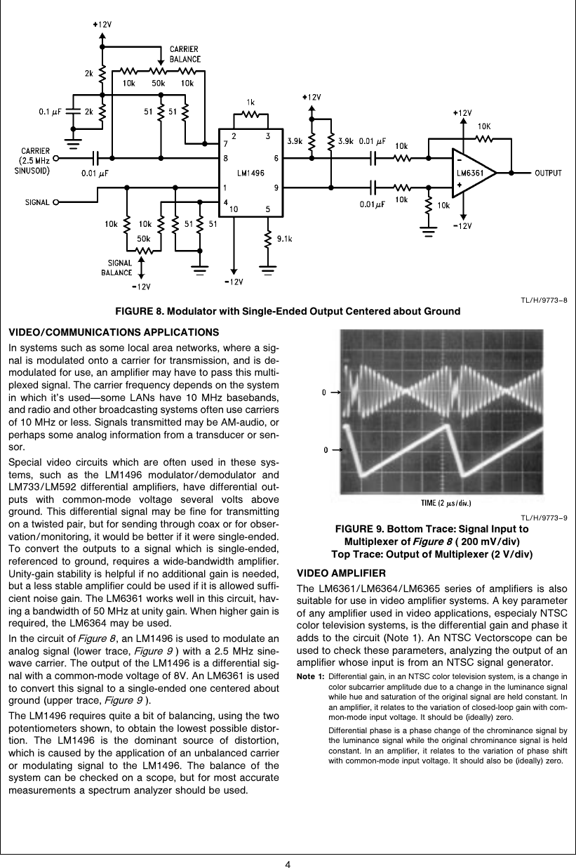 Page 4 of 6 - LM6361/LM6364/LM6365 Fast Op Amps Offer High Speed At Low Power Consumption AN-0549