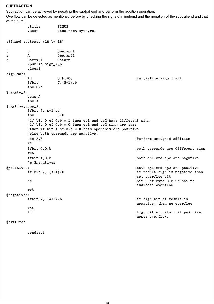 Page 10 of 12 - Signed Integer Arithmetic On The HPC AN-0603
