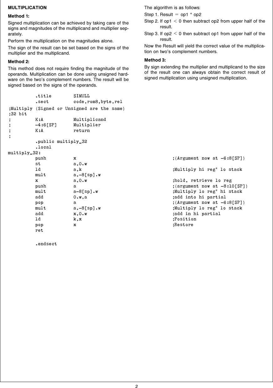 Page 2 of 12 - Signed Integer Arithmetic On The HPC AN-0603