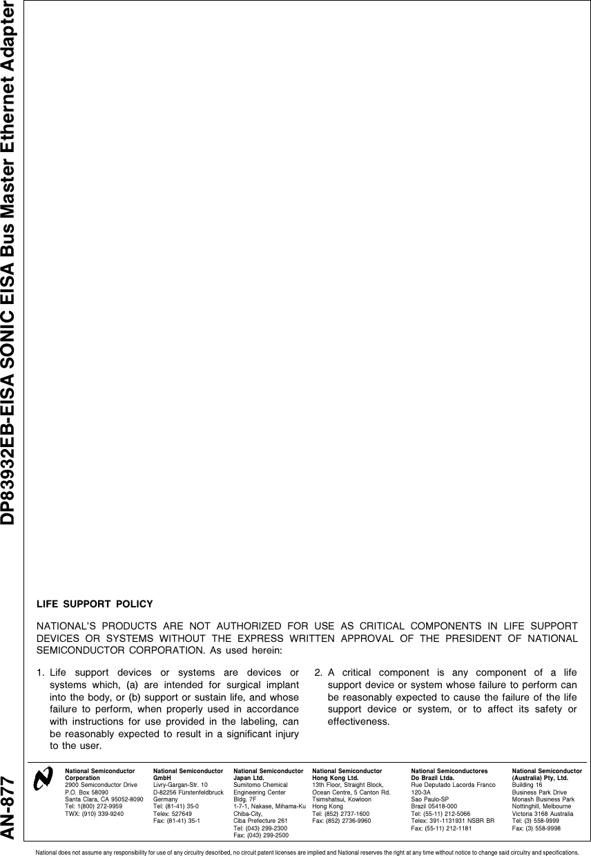 Page 12 of 12 - SONIC EISA Bus Master Ethernet Adapter AN-0877