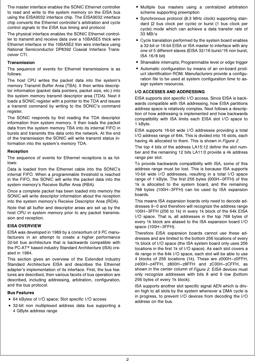 Page 2 of 12 - SONIC EISA Bus Master Ethernet Adapter AN-0877