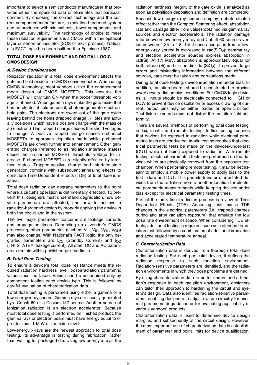 Page 3 of 10 - Radiation Design Considerations Using CMOS Logic AN-0926
