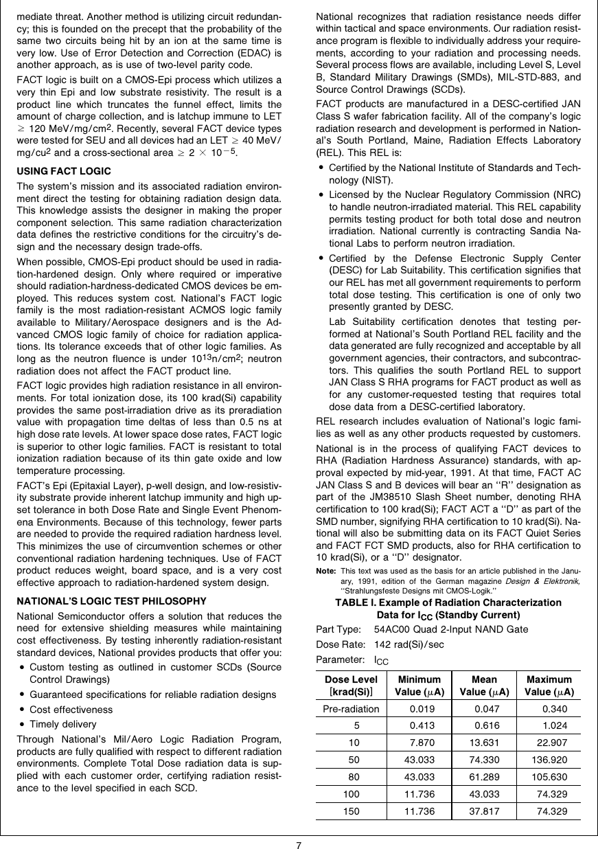 Page 7 of 10 - Radiation Design Considerations Using CMOS Logic AN-0926
