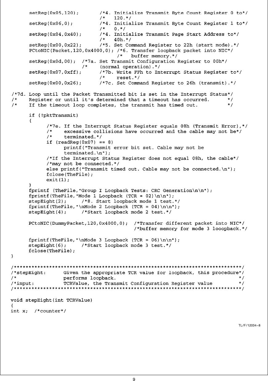 Page 9 of 12 - Loopback Diagnostics Using The DP8390/901/902/905 AN-0937