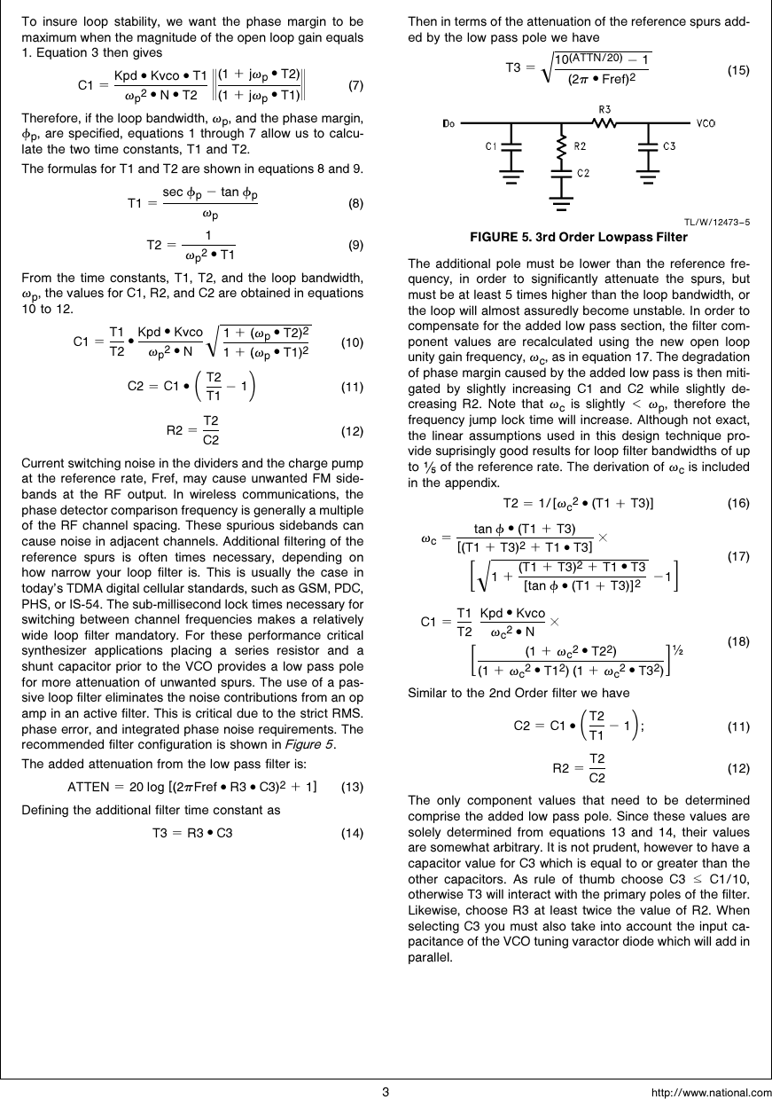 Page 3 of 8 - An Analysis And Performance Evaluation Of A Passive Filter Design Technique For Charge Pump PLL's AN-1001