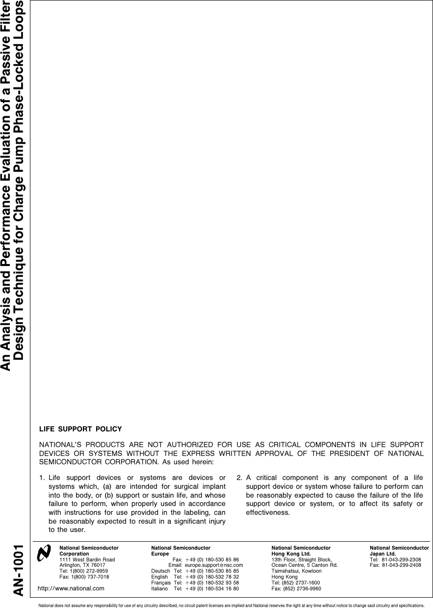 Page 8 of 8 - An Analysis And Performance Evaluation Of A Passive Filter Design Technique For Charge Pump PLL's AN-1001