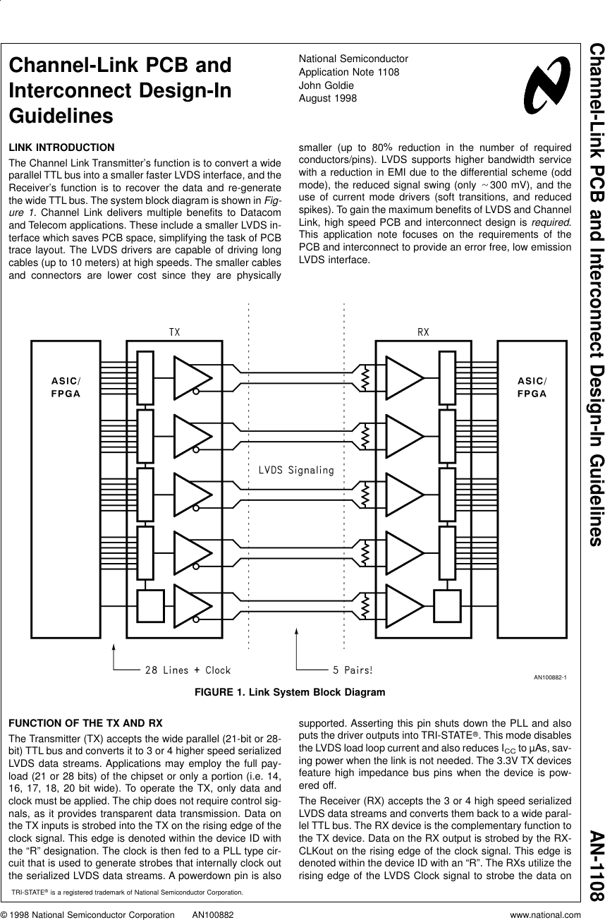 Page 1 of 8 - Application Note 1108 Channel-Link PCB And Interconnect Design-In Guidelines AN-1108