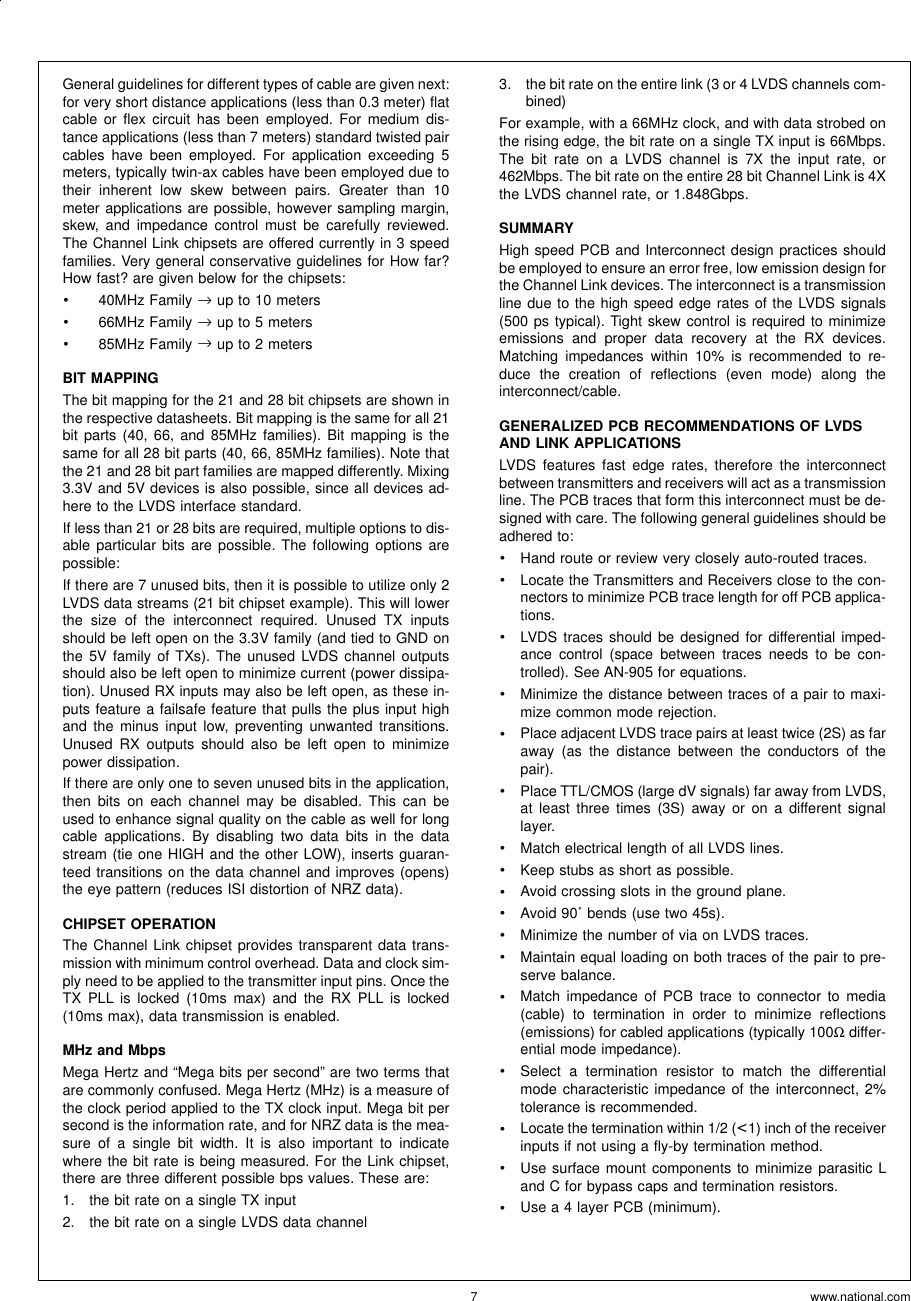 Page 7 of 8 - Application Note 1108 Channel-Link PCB And Interconnect Design-In Guidelines AN-1108