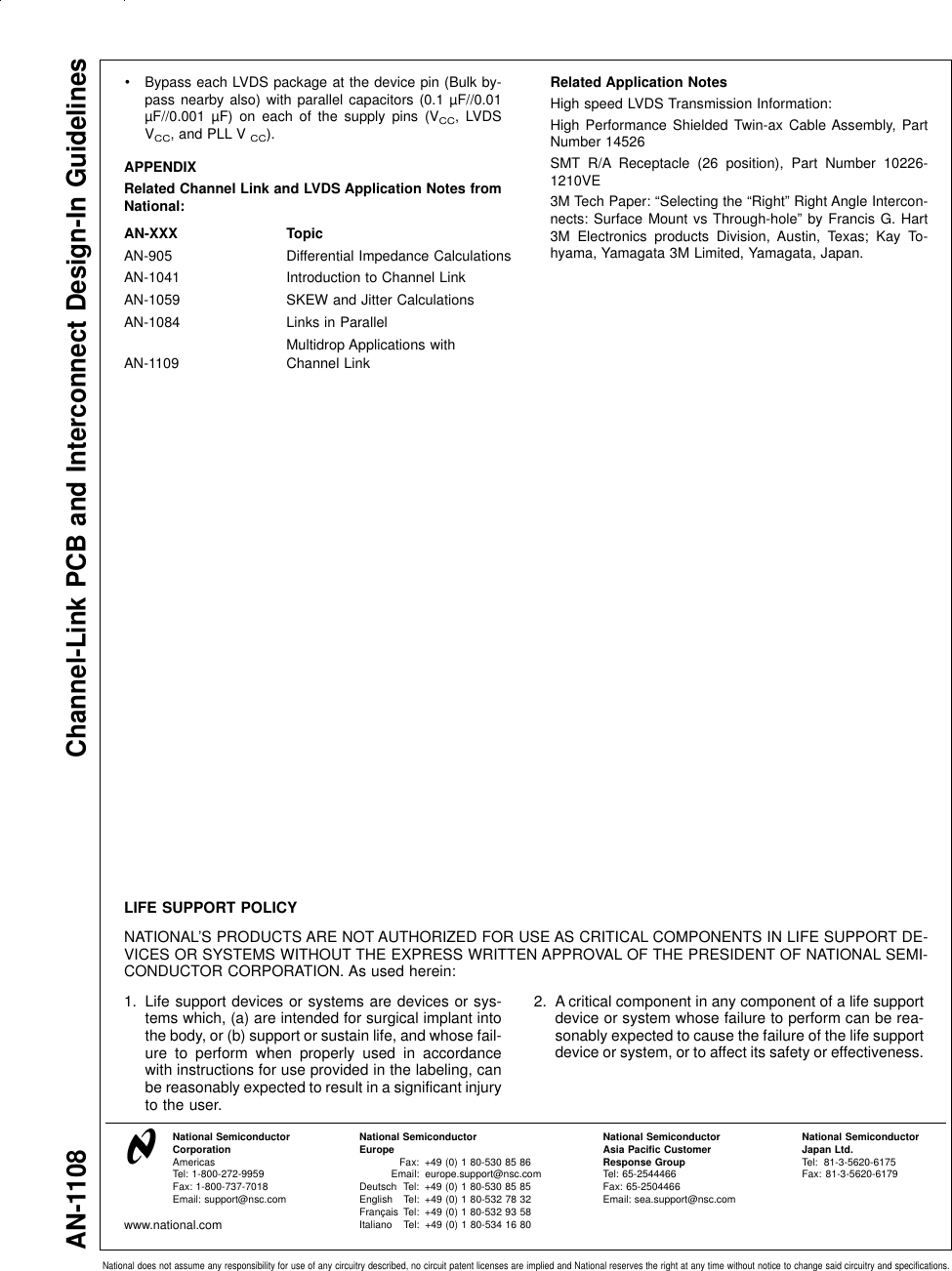 Page 8 of 8 - Application Note 1108 Channel-Link PCB And Interconnect Design-In Guidelines AN-1108