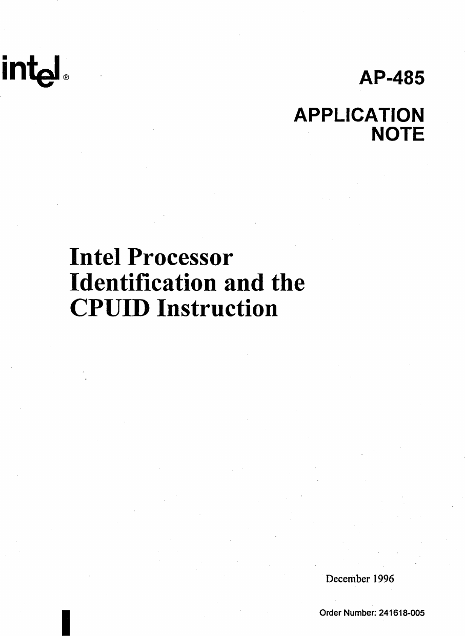 Ap 485intelprocessoridentificationandthecpuidinstructiondec96 485 Intel Processor 3041