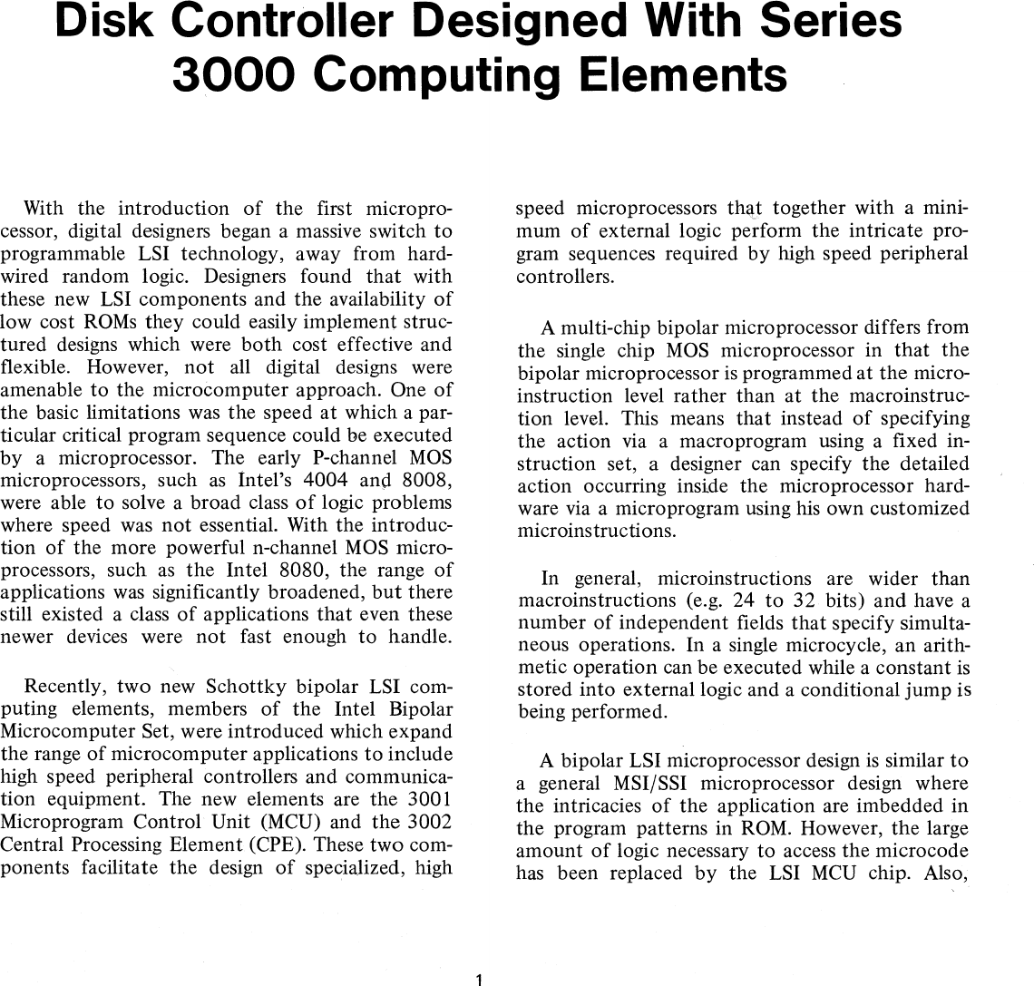 Page 3 of 12 - AP-7_Disk_Controller_Design_Uses_New_Bipolar_Microcomputer_LSI_Components_Jan75 AP-7 Disk Controller Design Uses New Bipolar Microcomputer LSI Components Jan75